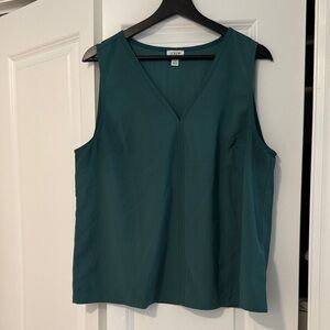 J. Crew Teal V-Neck Sleeveless Blouse